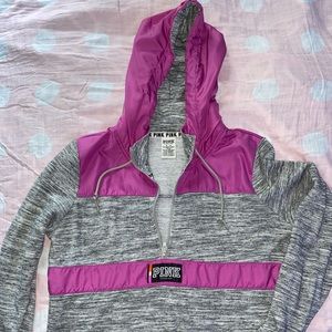 Gray/Purple half zip sweater MEDIUM/PINK